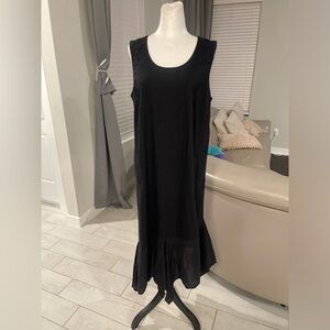 Transparente black label lagenlook sleeveless asymmetrical hem cotton dress M